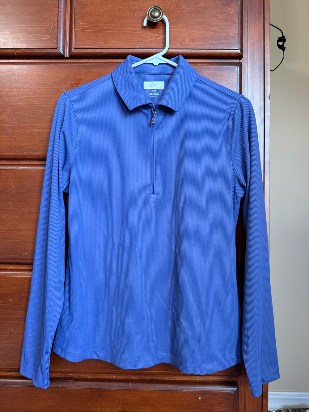 Greg Norman Long Sleeve Half-Zip Polo Shirt - Blue